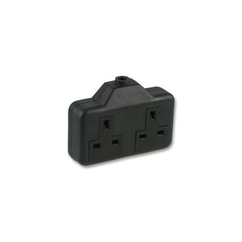 PRO ELEC - 0139-BK - EXTENSION SOCKET RUBBER 2 GANG 13A BLACK