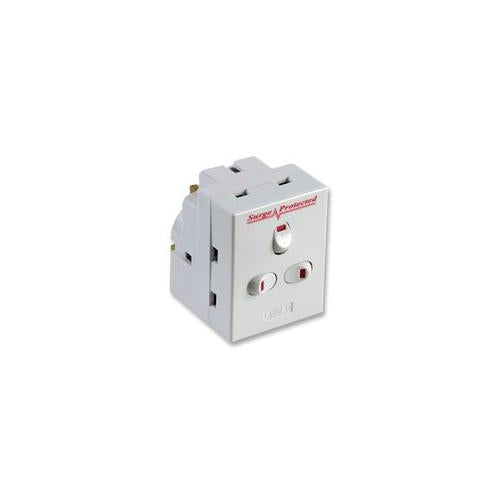 PRO ELEC - 2229S - FUSED ADAPTOR 3 WAY SURGE PROTECTED AND NEON INDICATED SWITCH