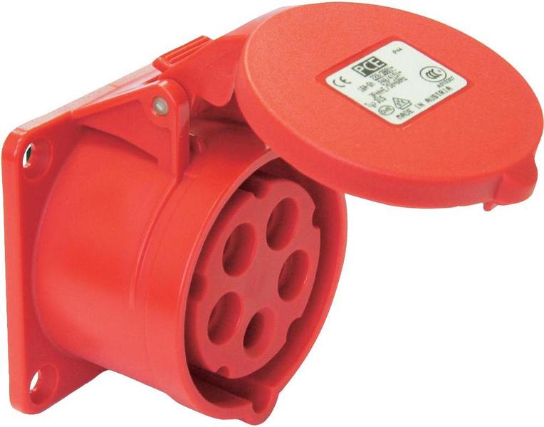 Pce - 325-6 - 32a 400v 5p Panel Mounted Cee Industrial Socket, Ip44, R ...
