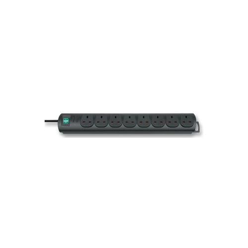 POWER CORD EXTENSION SOCKET, 8 WAY, BLACK , 2 METRES , BRENNENSTUHL , 1153303128