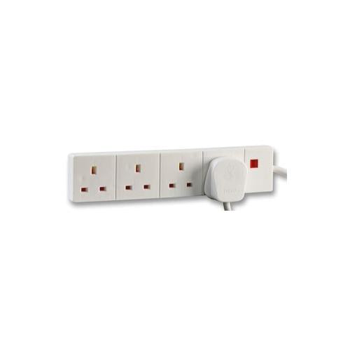 POWER CORD EXTENSION FOUR GANG + NEON 10 METRES , PRO ELEC , 9988N+10M