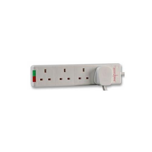 EXTENSION FOUR GANG SURGE 5 METRES , PRO ELEC , H4G+5M
