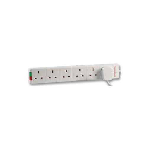 EXTENSION SIX GANG SURGE 2 METRES , PRO ELEC , H6G+2M