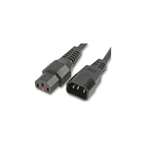 POWER LEAD C14 M-F BLACK LOCKING 2 METRES , PRO ELEC , PC1021