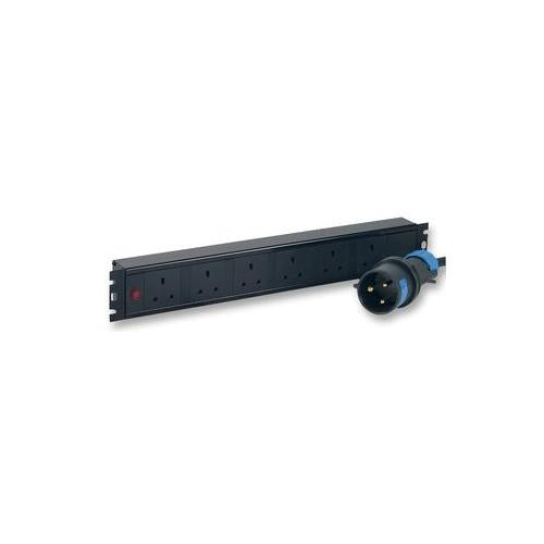 POWERDATA TECHNOLOGIES H15U13A/6/32 - HORIZONTAL UK PDU 1.5U 6-WAY 32A COMMANDO