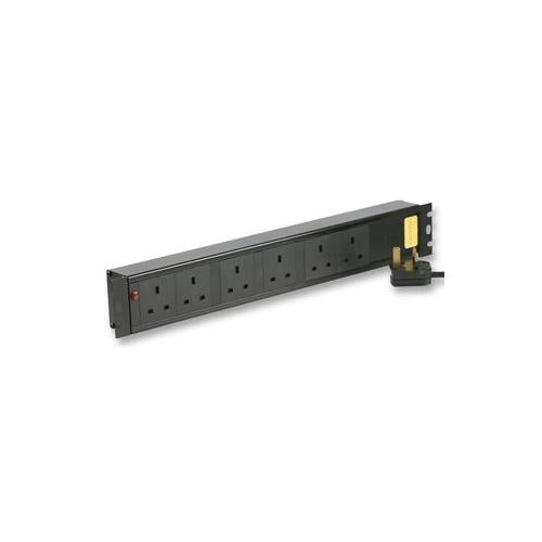 POWERDATA TECHNOLOGIES - H15U13A/SAF/6 - HORIZONTAL UK FILTERED, 1.5U, 6-WAY