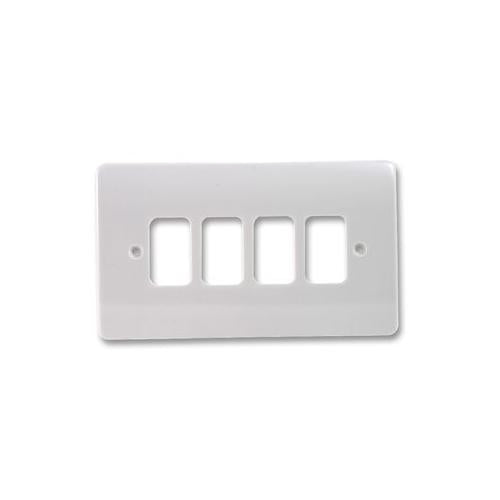 MK (ELECTRIC) - K3634WHI - GRID PLUS - 2 GANG / 4 WAY PLATE
