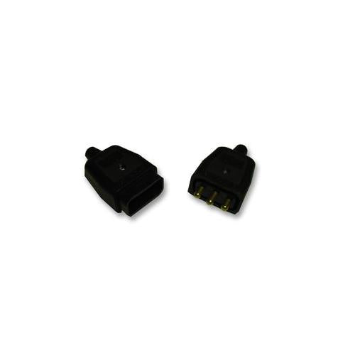 PERMAPLUG - NC10/3 BLACK - 3 PIN IN-LINE CONNECTOR - BLACK