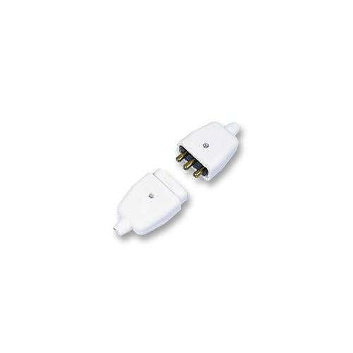PERMAPLUG - NC10/3 WHITE - 3 PIN IN-LINE - WHITE