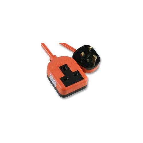 PRO ELEC - 0138-10M - POWER CORD EXTENSION LEAD RUBBER 1 GANG 10 METRES ORANGE