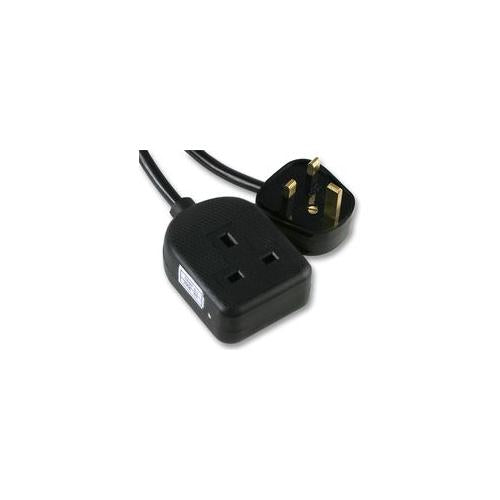 PRO ELEC - 0138B-5M - POWER CORD EXTENSION LEAD RUBBER 1 GANG 5 METRES BLACK