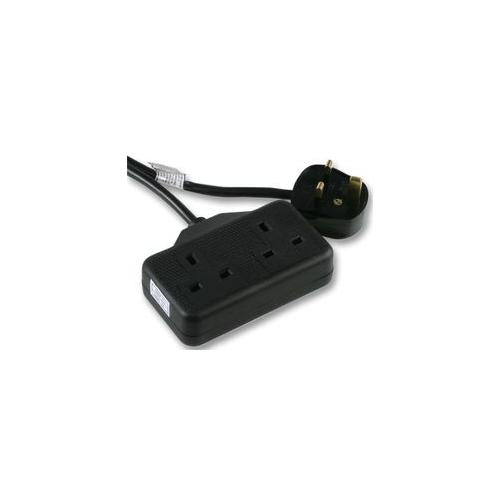 PRO ELEC - 0139B-10M - POWER CORD EXTENSION LEAD RUBBER 2 GANG 10 METRES BLACK