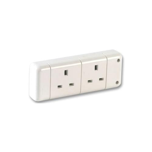PRO ELEC - 9148 - 2 GANG POWER CORD EXTENSION SOCKET WHITE