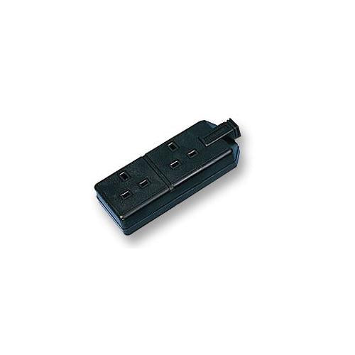 PERMAPLUG - ELS13/2 BLK - 2 GANG RUBBER SOCKET - BLACK