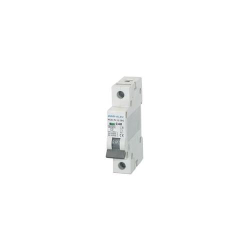 6 kA MCB SINGLE POLE TYPE C CURVE 40A , PRO ELEC , AUB1 1P C40A