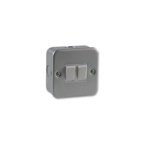 METAL CLAD 2 GANG 2 WAY SWITCH , PRO ELEC , 9402SMB