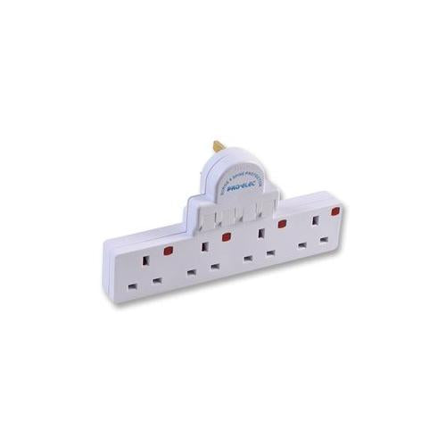 PRO ELEC - 2348 - SWITCHED 4 WAY  MAINS POWER ADAPTOR