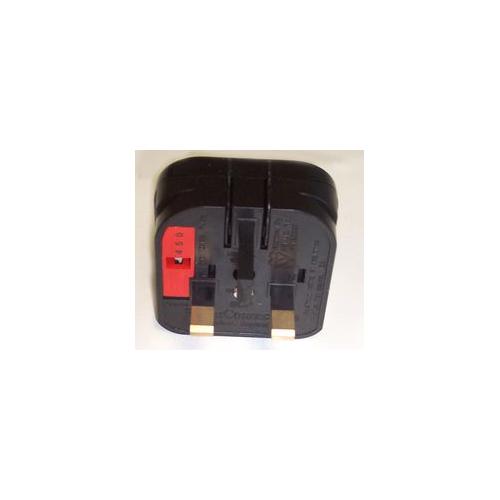 POWER CONNECTIONS - SCP.BLACK.10A - SCHUKO TO UK MAINS POWER PLUG BLACK/10A