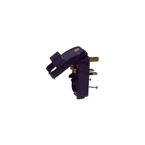 POWER CONNECTIONS - SCP.BLACK.10A-GROUNDED - SCHUKO TO UK MAINS PLUG BLACK/10A