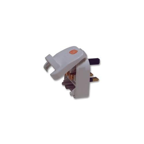 POWER CONNECTIONS - SCP.WHITE.3A - SCHUKO TO UK MAINS POWER PLUG WHITE/3A