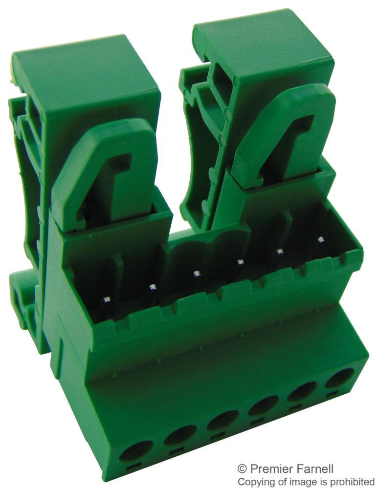 5.08mm Pluggable DIN Rail Horizontal PCB Terminal Block, 6 Poles, 31.9mm - CAMDENBOSS