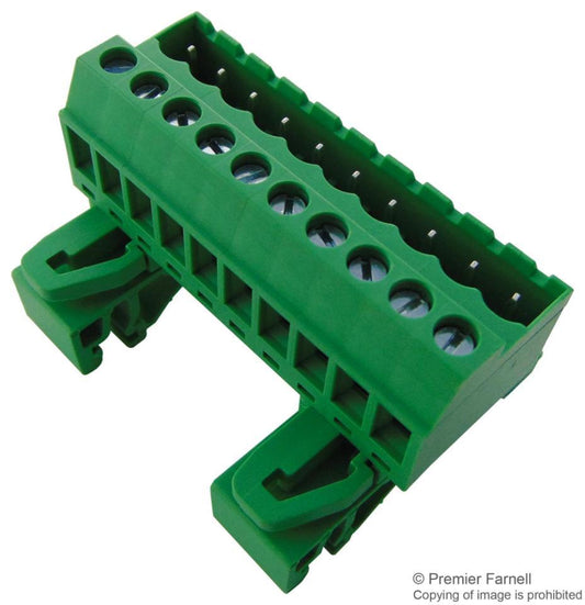 5.08mm Pluggable DIN Rail Vertical PCB Terminal Block, 10 Poles, 52.3mm - CAMDENBOSS