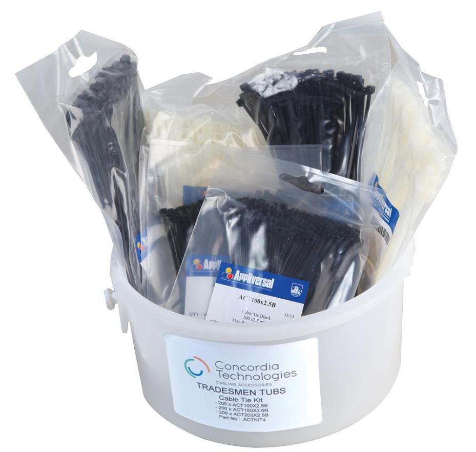 600-Piece Nylon Cable Tie Kit, Black/Natural - PRO POWER