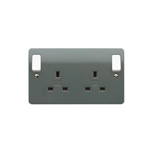 MK (ELECTRIC) - K2746 GRA - 13A 2 GANG DOUBLE POLE SWITCHED SOCKET