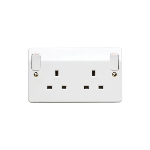 MK (ELECTRIC) - K2746 WHI - 13A 2 GANG DOUBLE POLE SWITCHED SOCKET