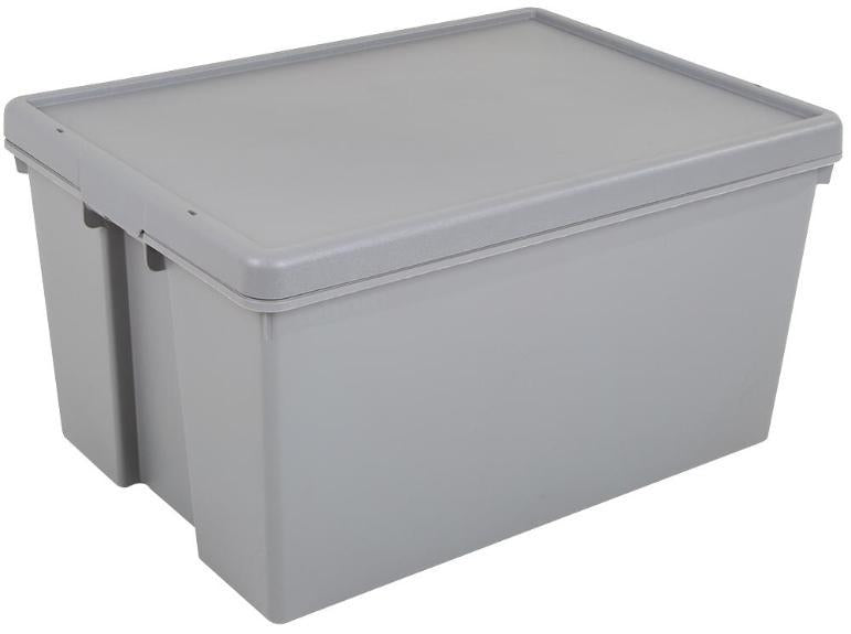 Bam Box Heavy Duty 62L Upcycled Box with Lid, Grey - WHAM