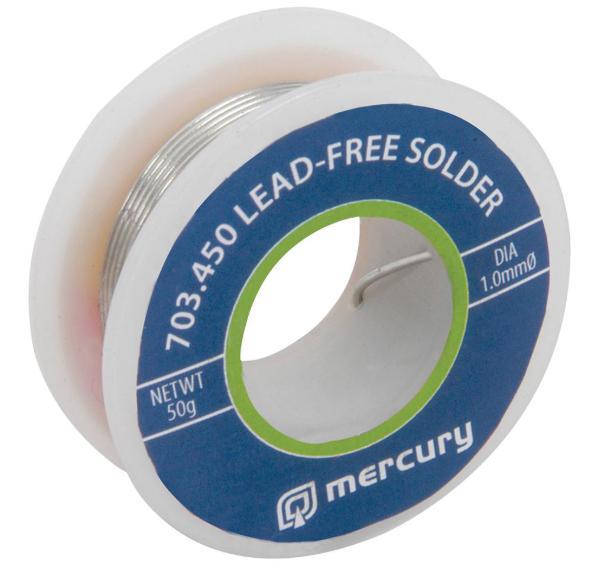 1.0mmØ Lead-Free Solder, 50g, 7.5m - MERCURY
