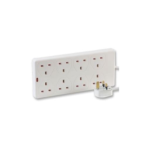 POWER CORD EXTENSION LEAD 8 GANG 2M , PRO ELEC , 2608N-2M