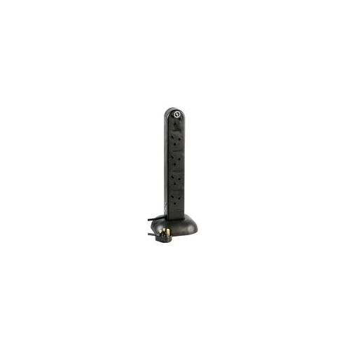 POWER CORD EXTENSION TOWER 10 GANG BLACK , PRO ELEC , 2710SURGEBLK