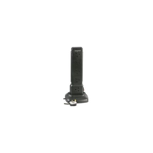 POWER CORD EXTENSION TOWER 10 GANG WITH SURGE BLACK , PRO ELEC , 2810BLK