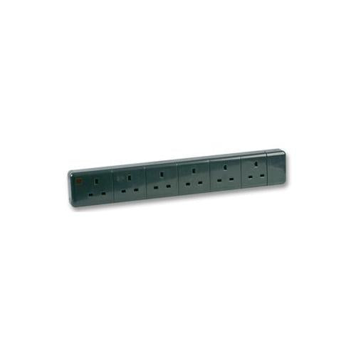POWER CORD EXTENSION SOCKET 6 GANG BLACK , PRO ELEC , 95668B