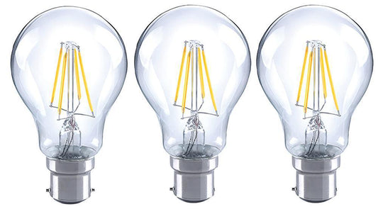 4W Clear GLS LED Filament Lamp, B22, Warm White - UNBRANDED