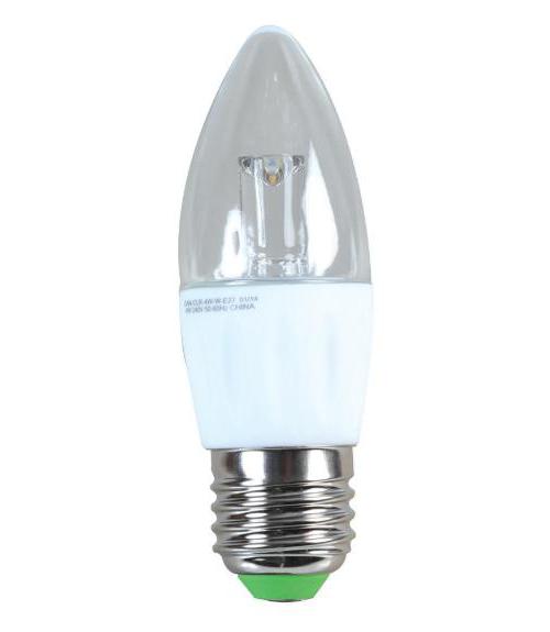 4W Dimmable Clear LED Candle Lamp, E27, 4000K - UNBRANDED