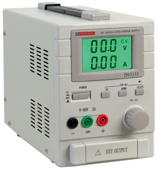 60V, 2A DC Adjustable Regulated Bench Power Supply - DURATOOL