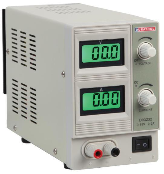 15V, 2A DC Adjustable Regulated Bench Power Supply - DURATOOL