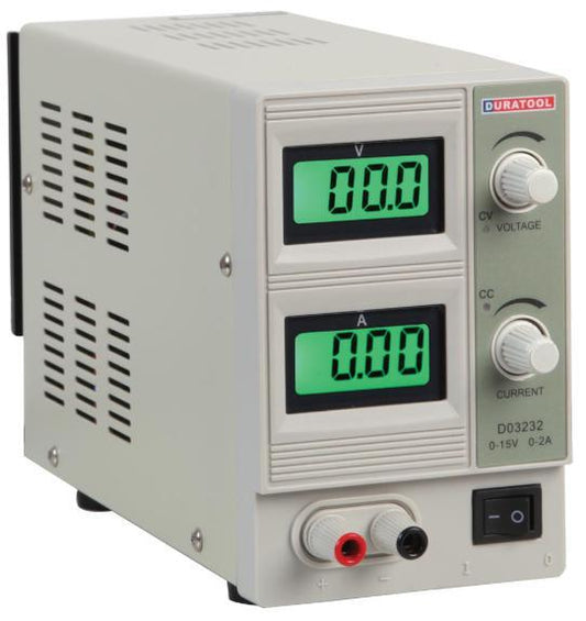 15V, 2A DC Adjustable Regulated Bench Power Supply - DURATOOL