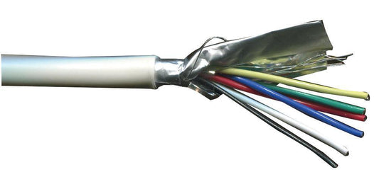 6-Core Screened Alarm Cable, 0.22m², White - PRO POWER