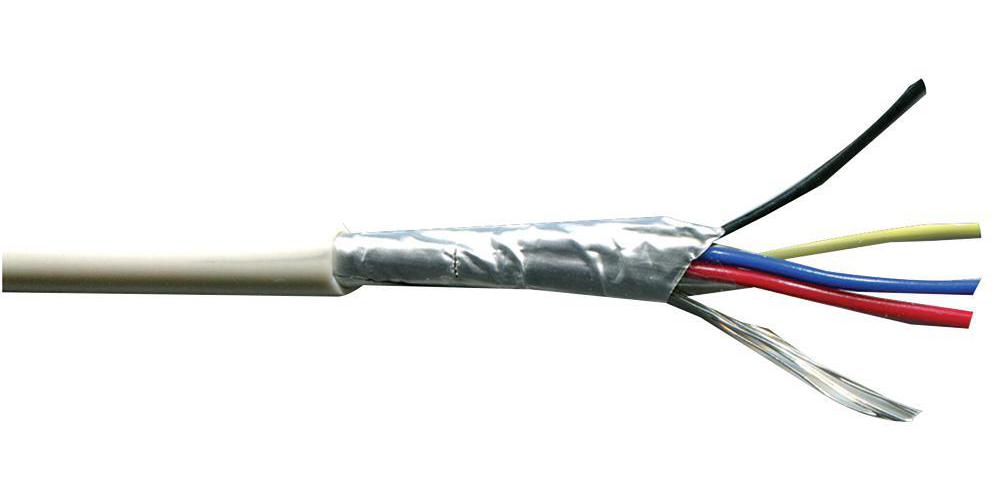 4-Core Screened Alarm Cable, 0.22m², White - PRO POWER