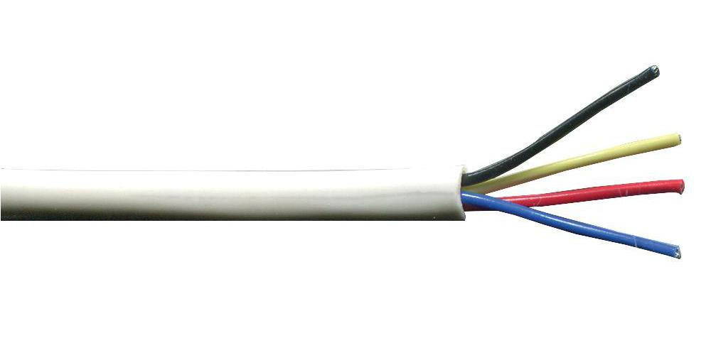 4-Core Alarm Cable, 0.22m², White - PRO POWER