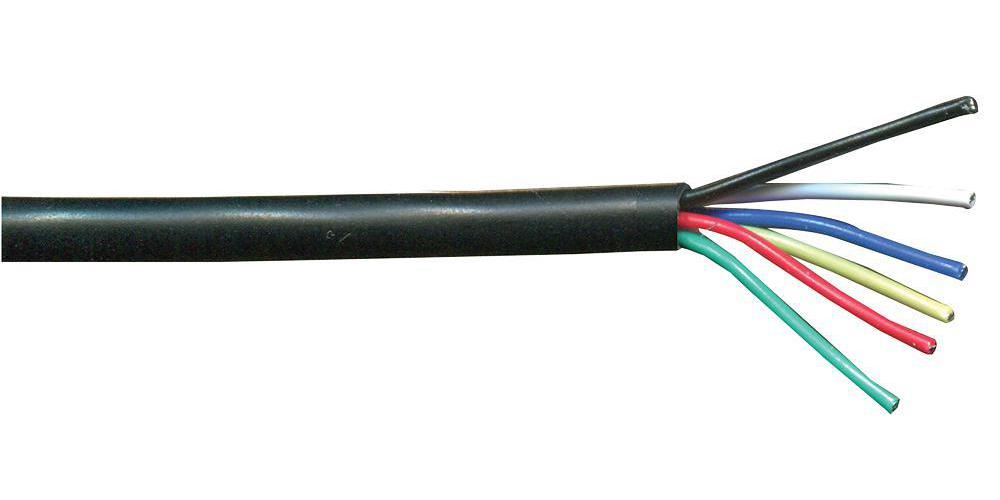 6-Core Alarm Cable, 0.22m², Black - PRO POWER