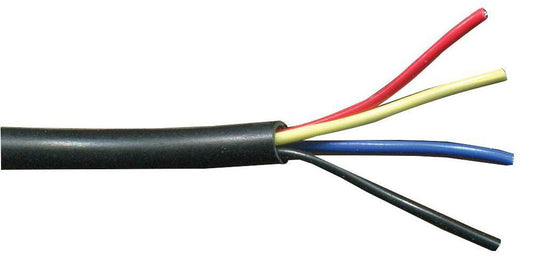 4-Core Alarm Cable, 0.22m², Black - PRO POWER