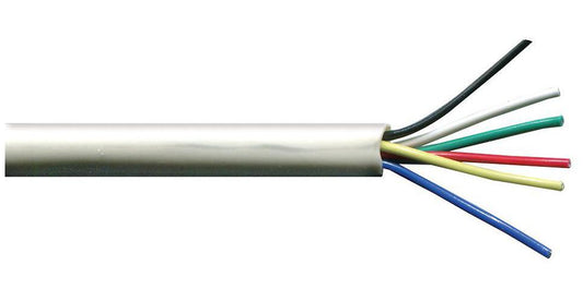 6-Core Alarm Cable, 0.22m², White - PRO POWER
