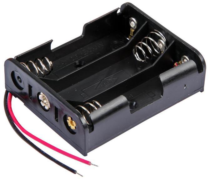 3x AA Battery Holder Coil Spring Contact, Wire Leads 150mm - PRO POWER