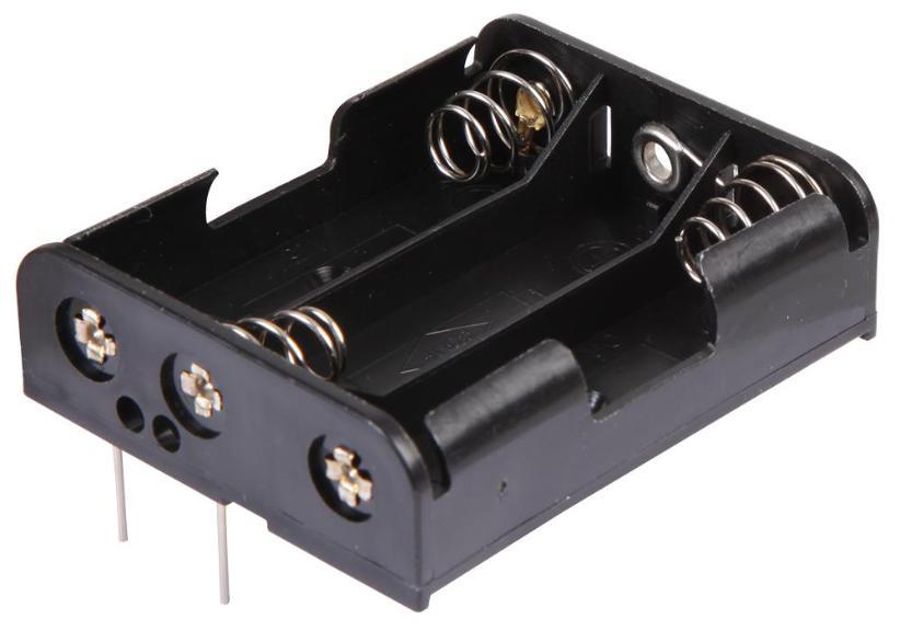 3x AA Battery Holder Coil Spring Contact, Flat PCB Pins - PRO POWER
