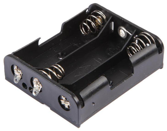 3x AA Battery Holder Coil Spring Contact, Flat Solder Tag - PRO POWER
