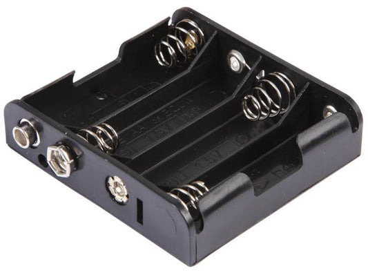 4x AA Battery Holder Coil Spring Contact, Flat Snap Fit - PRO POWER